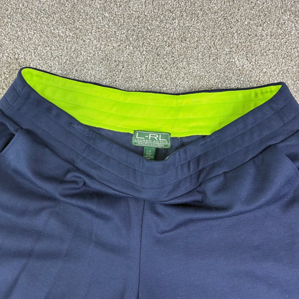 Lauren‎ Active Ralph Lauren Womens Blue Cotton Pants Size L Casual Pull On Style